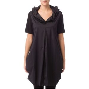 Joseph Ribkoff Black Creped Collar Tunic, Size 6